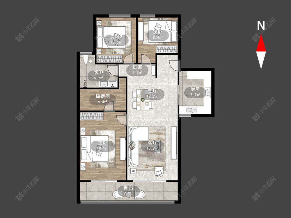 常州玉兰广场一期在售二手房源户型图_小牛看房