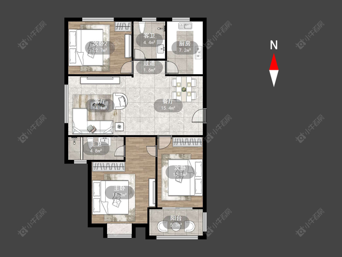 常州太湖明珠苑南苑在售二手房源户型图_小牛看房