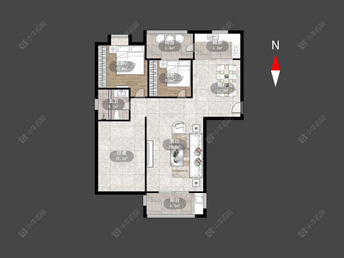 常州世茂香槟湖二期在售二手房源户型图_小牛看房