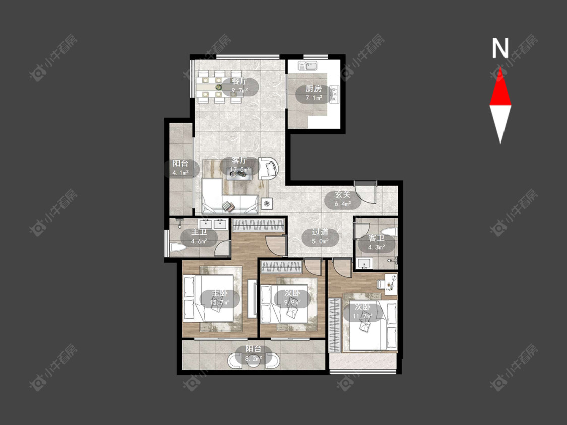 路劲美的竹林壹号房源户型图 常州路劲美的竹林壹号在售二手房源户型图_小牛看房