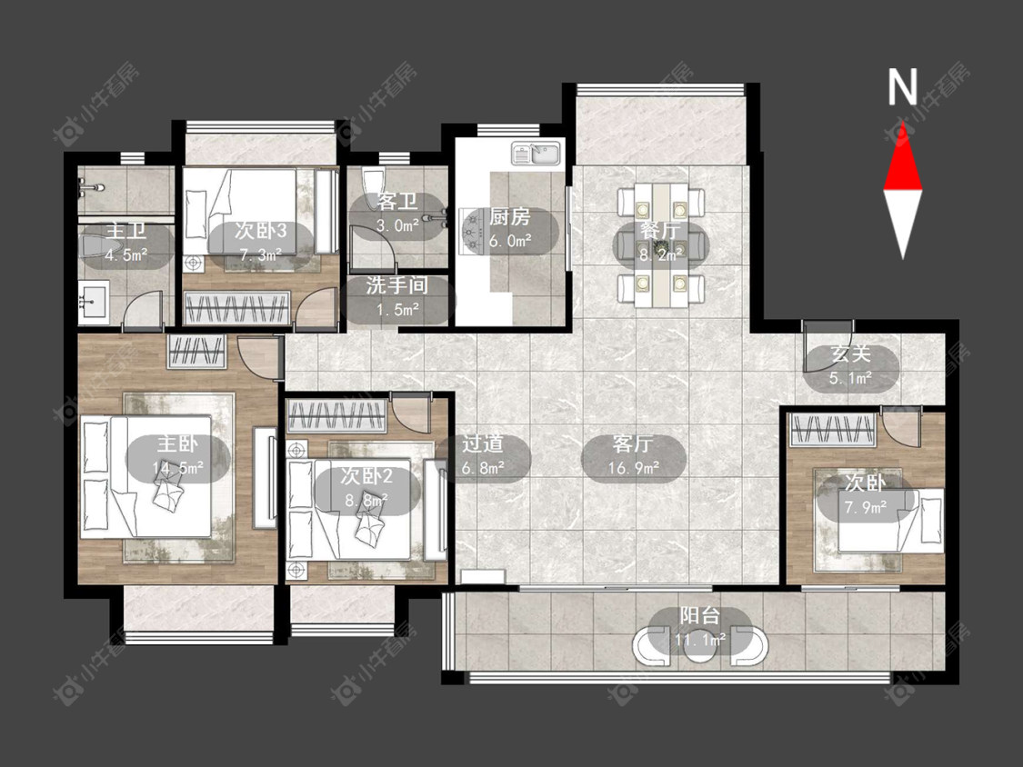 常州碧桂园碧玥和鸣在售二手房源户型图_小牛看房