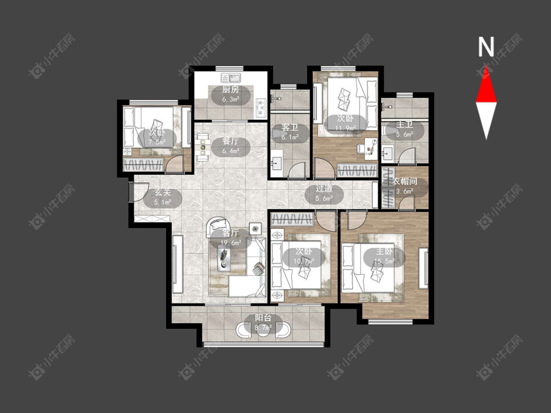常州新城香溢澜桥二期在售二手房源户型图_小牛看房