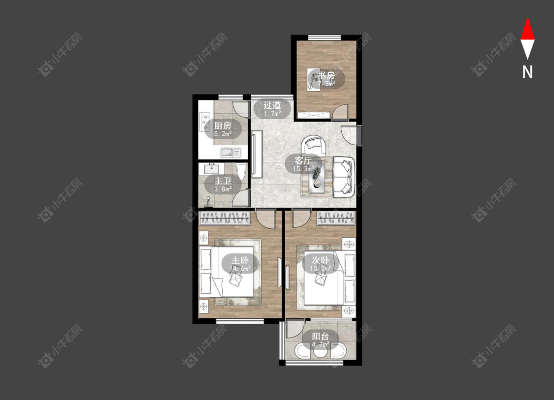 常州茶山村公寓在售二手房房源户型图_小牛看房