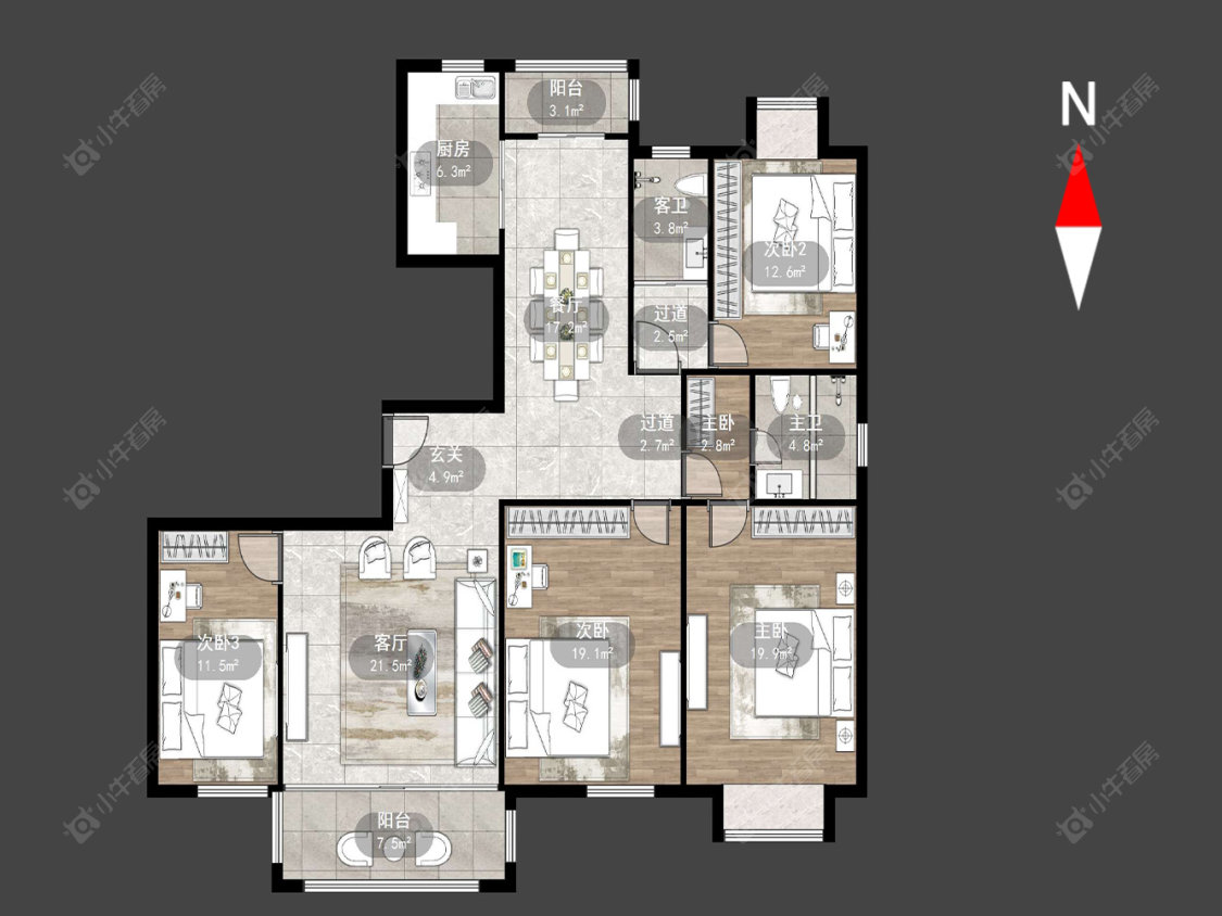 常州太湖明珠苑北区在售二手房源户型图_小牛看房