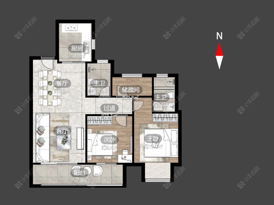 常州蓝光晶曜在售二手房源户型图_小牛看房