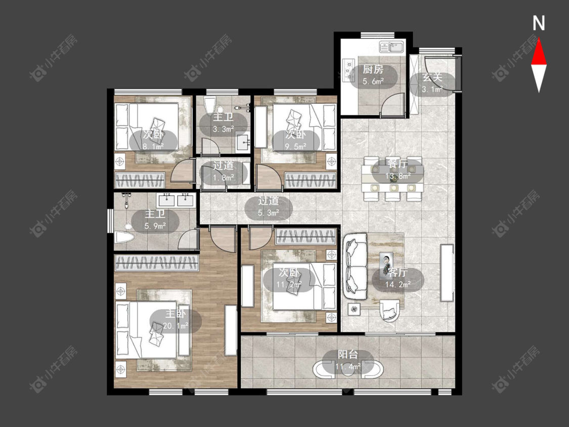 常州港悦府在售二手房源户型图_小牛看房
