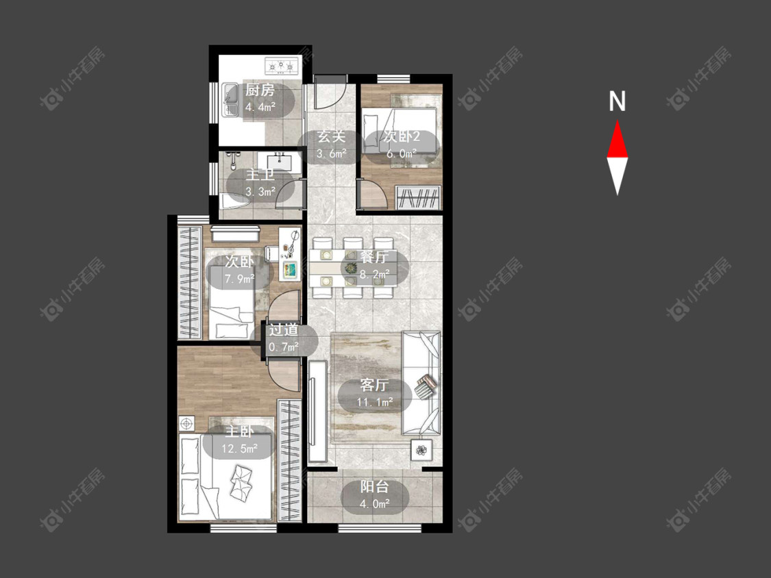 常州新城悠活城在售二手房源户型图_小牛看房