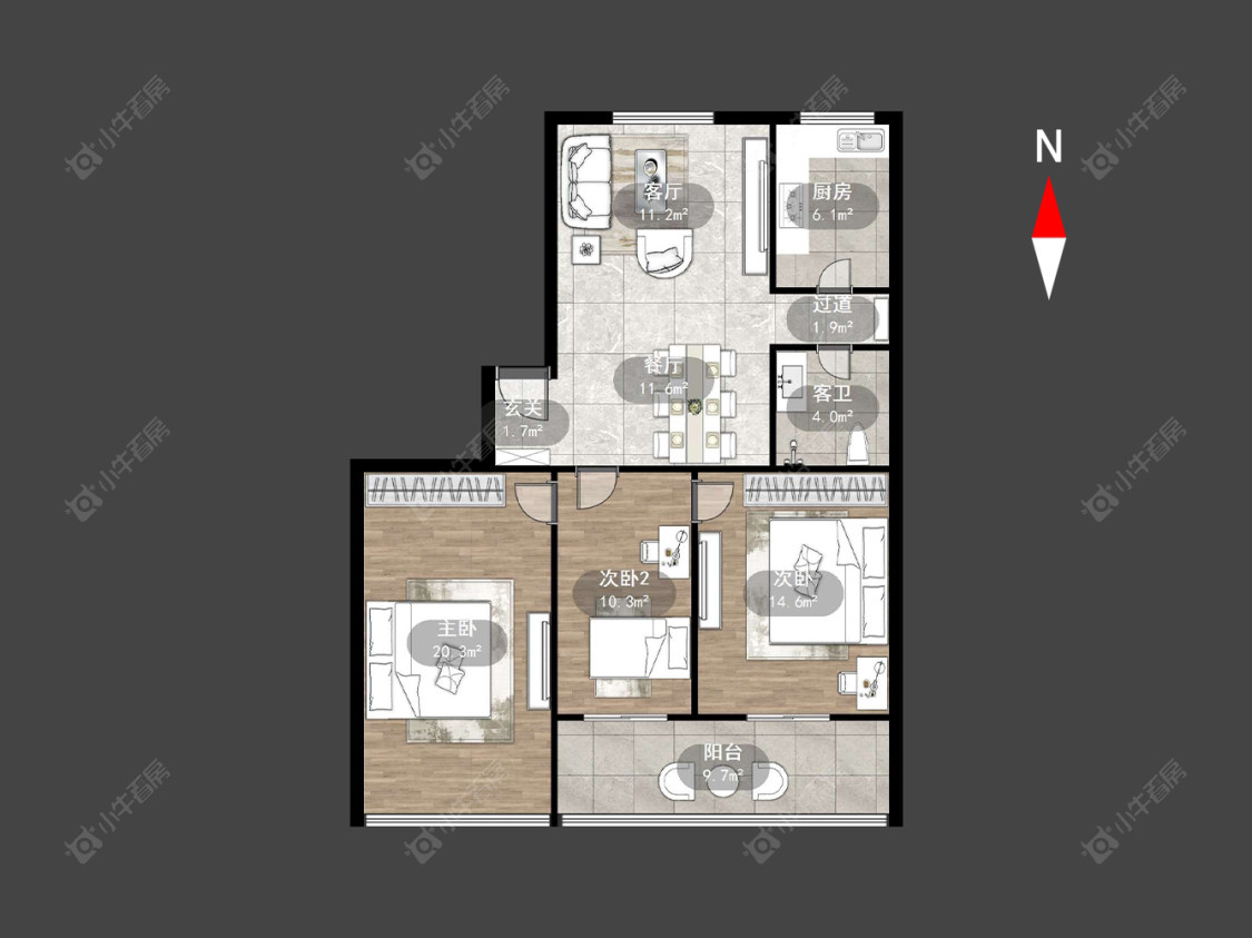 常州竹林新村在售二手房源户型图_小牛看房