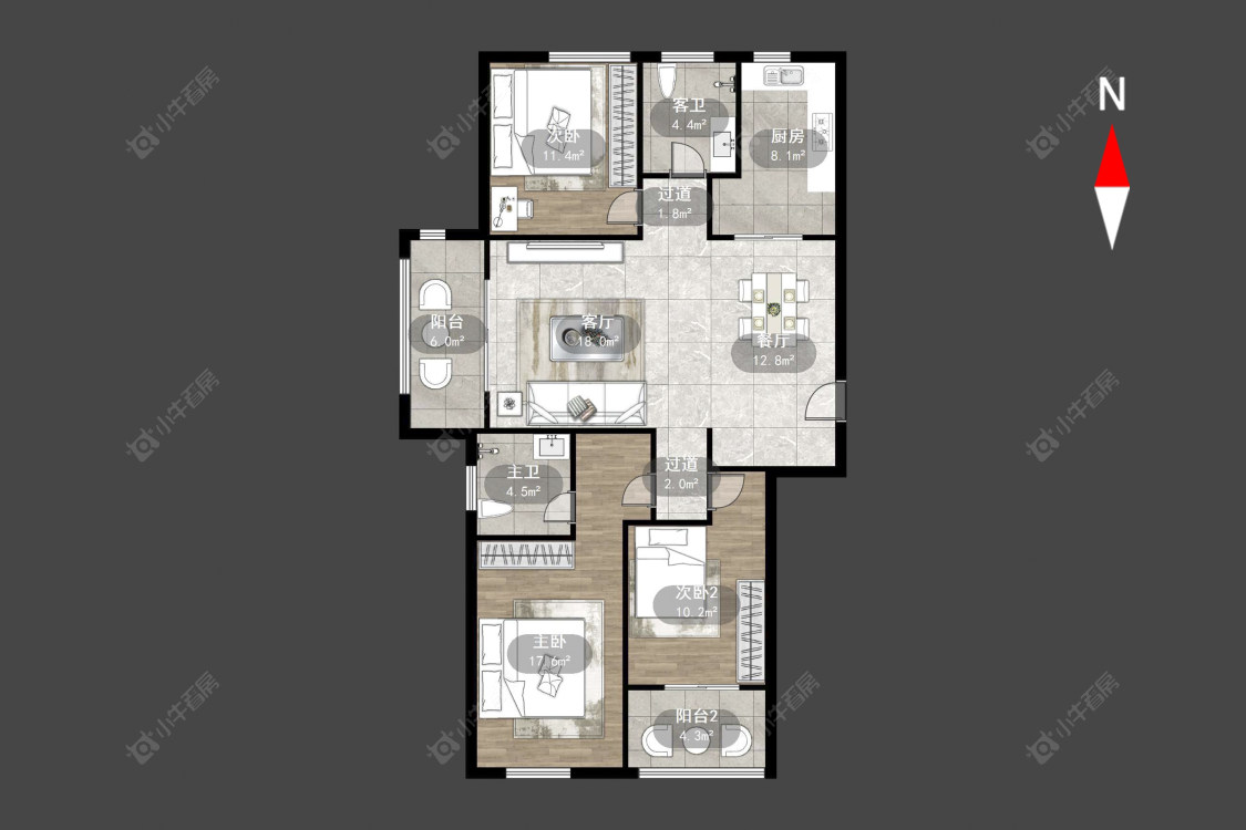 常州聚湖雅苑在售二手房源户型图_小牛看房