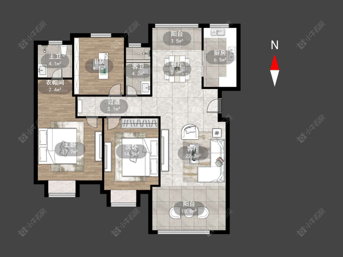 常州世茂香槟湖一期在售二手房源户型图_小牛看房
