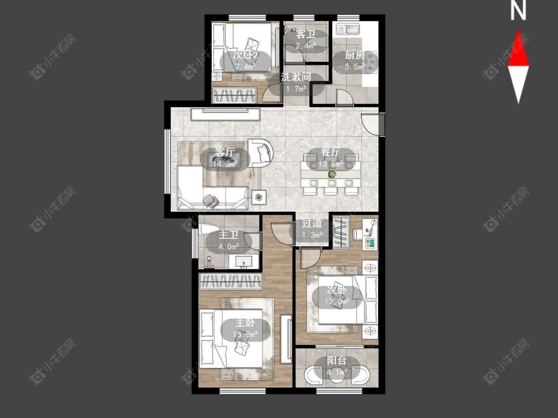 常州蔚蓝天地一二期在售二手房源户型图_小牛看房