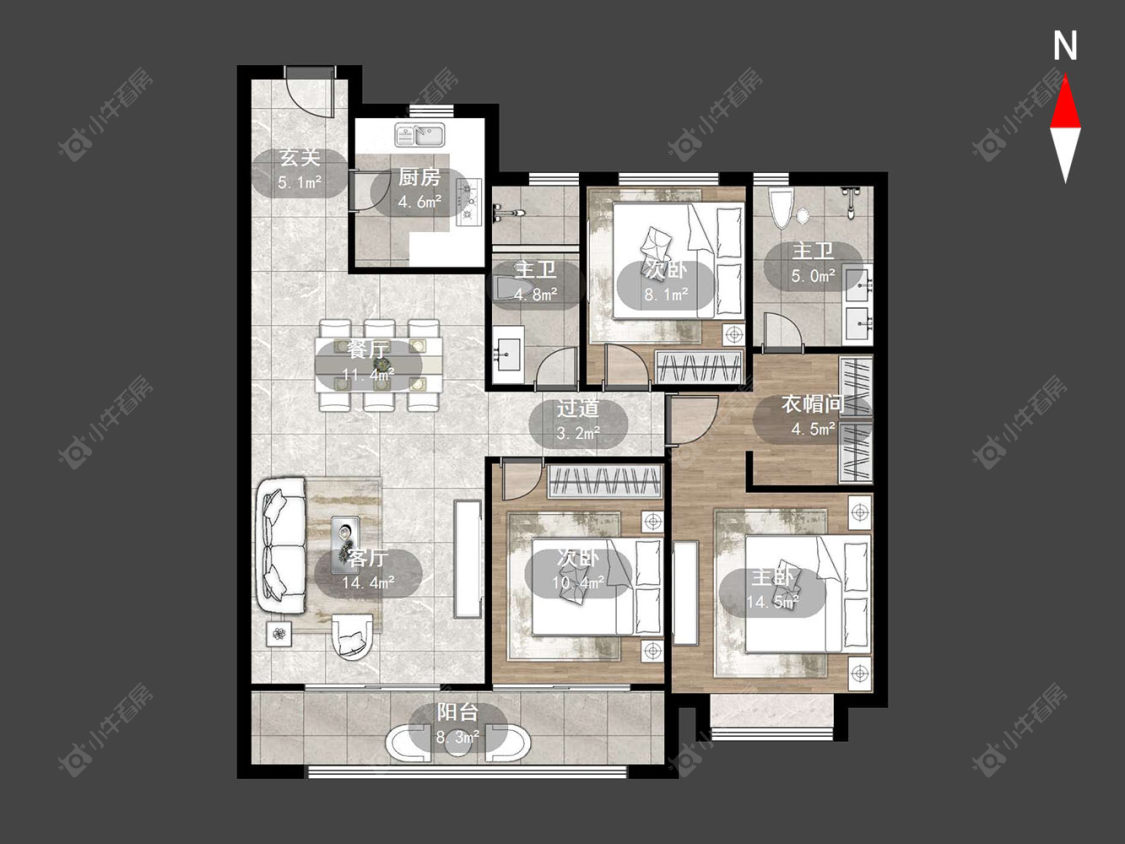 常州龙城金茂府东区在售二手房源户型图_小牛看房
