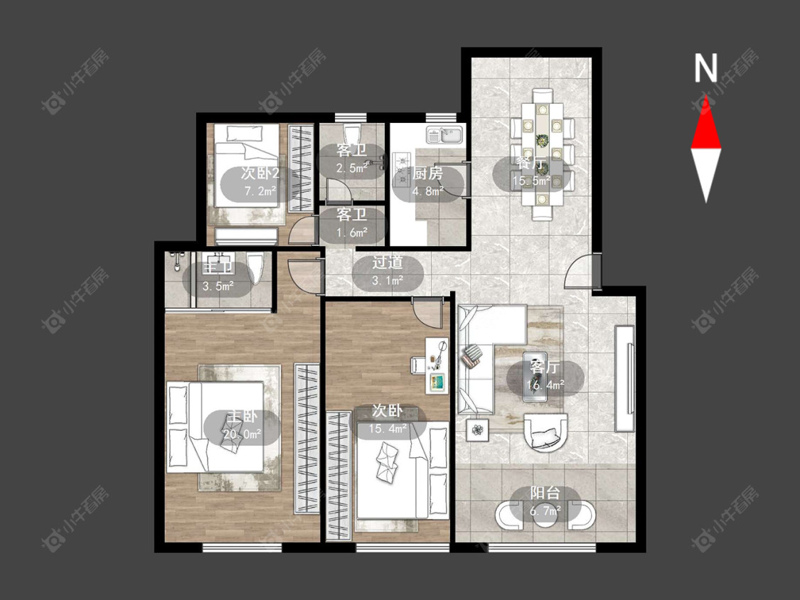 常州牡丹学府在售二手房源户型图_小牛看房