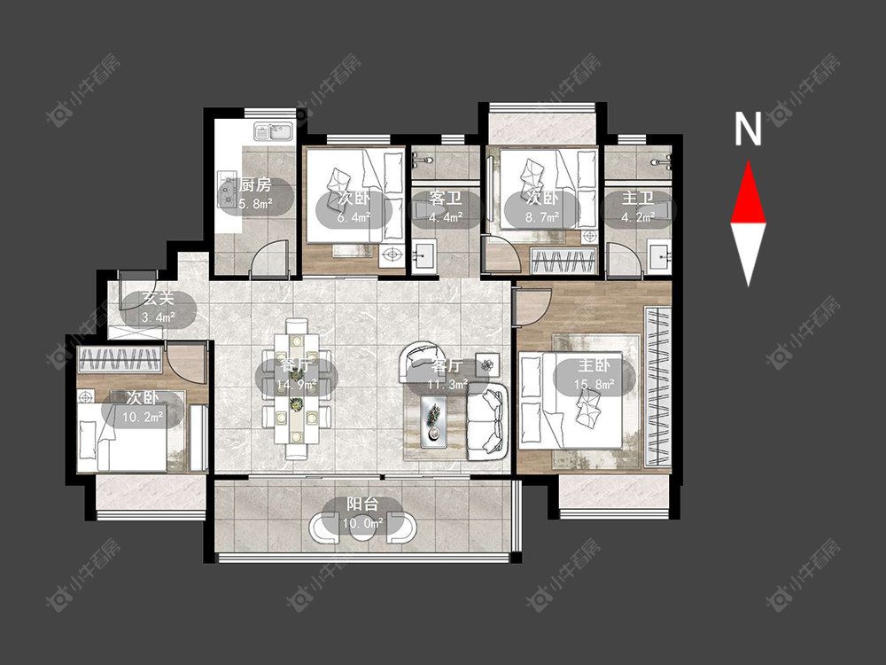 常州碧桂园都市森林在售二手房源户型图_小牛看房