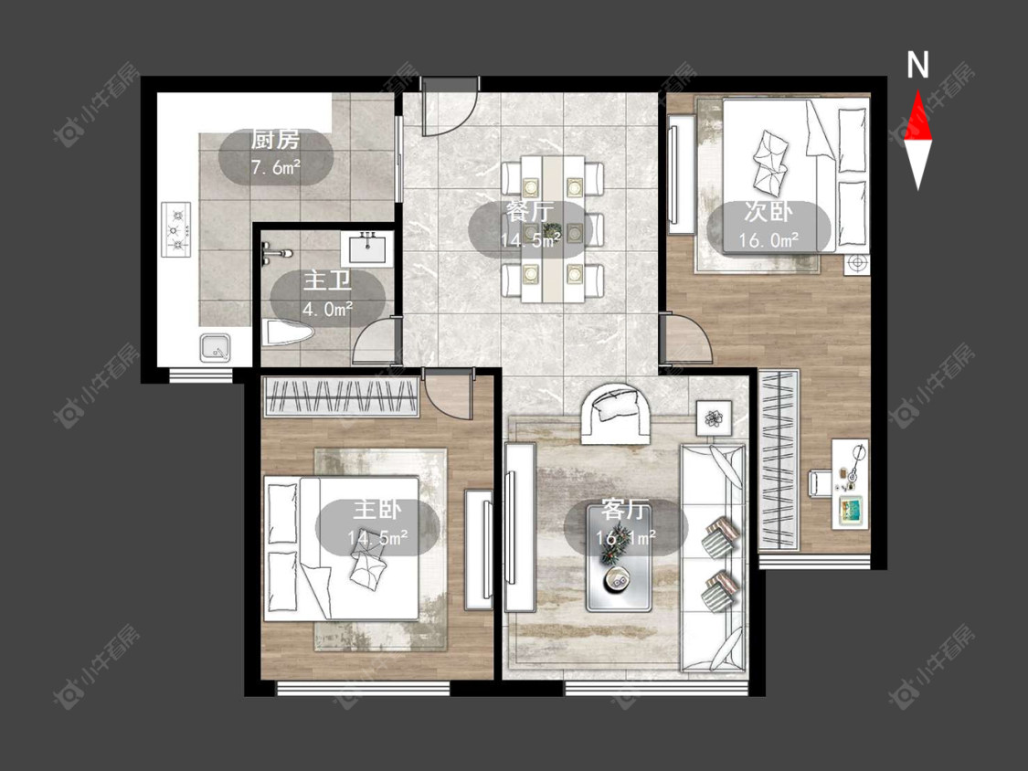 常州世纪华城西区在售二手房源户型图_小牛看房