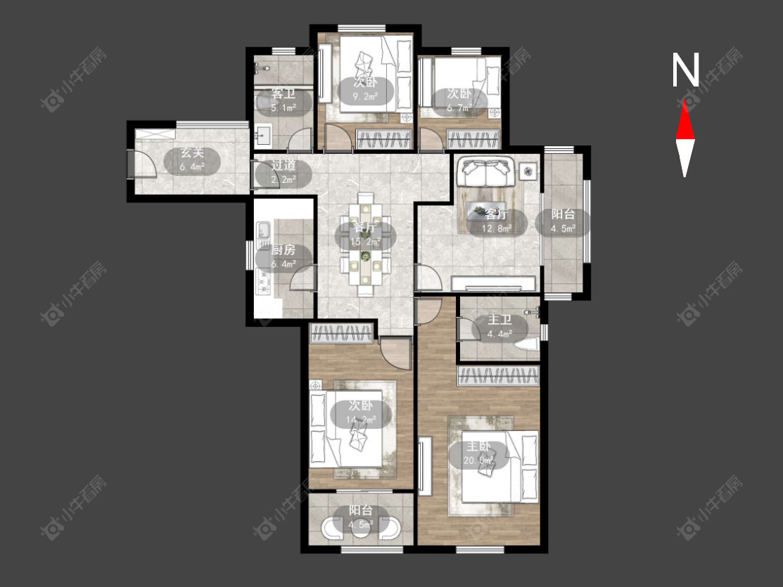 常州高成天鹅湖在售二手房源户型图_小牛看房