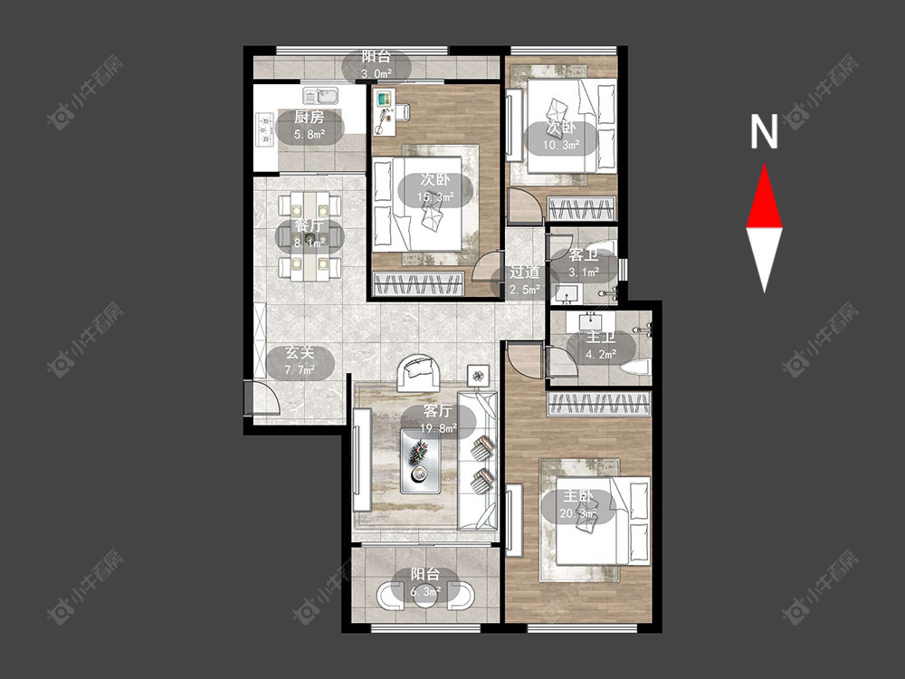 常州茂业豪园在售二手房源户型图_小牛看房