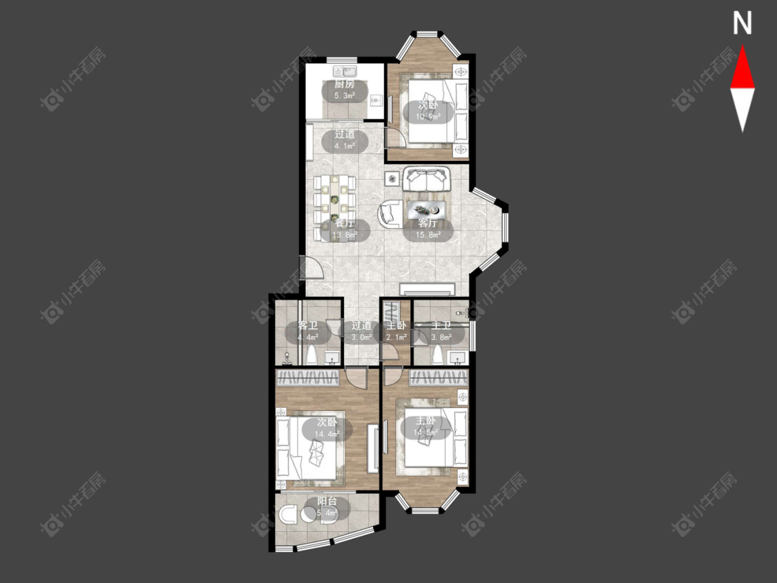 常州德馨花园在售二手房源户型图_小牛看房