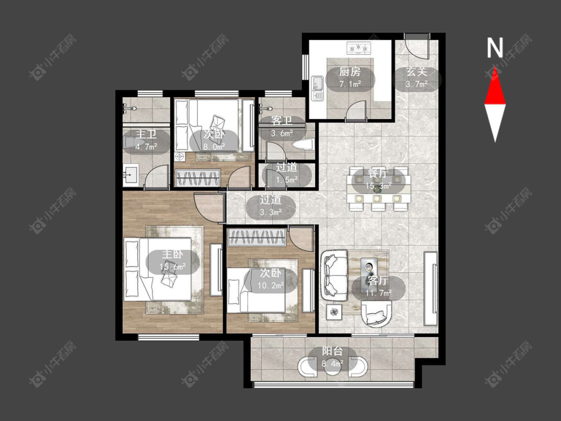 常州观湖名轩在售二手房源户型图_小牛看房