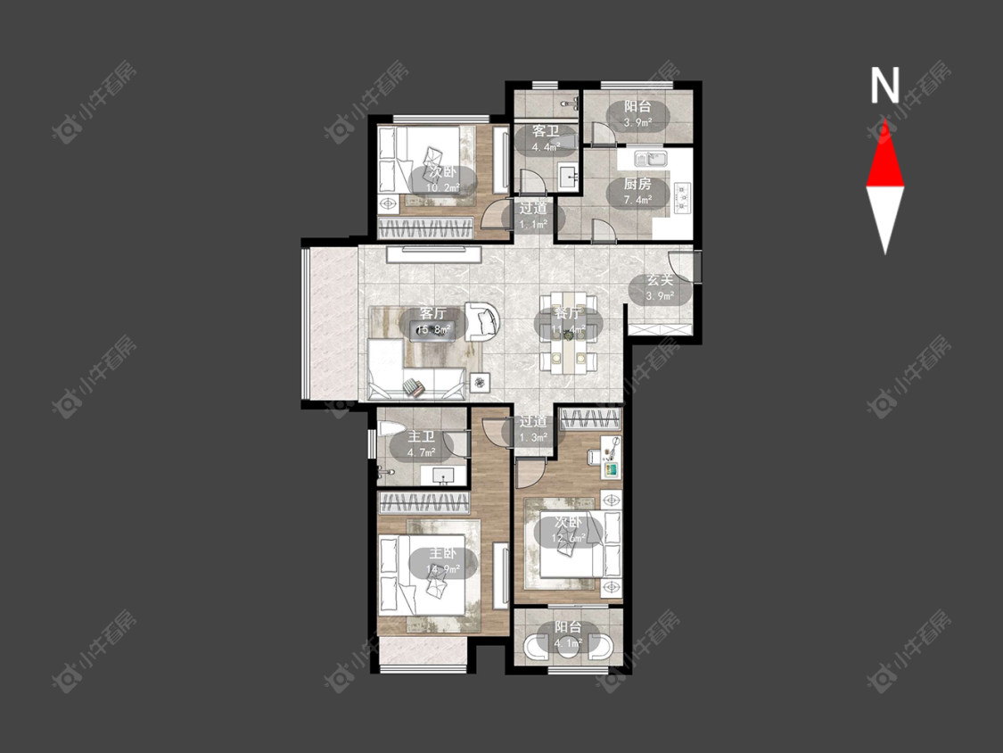 常州九龙仓时代上院在售二手房源户型图_小牛看房
