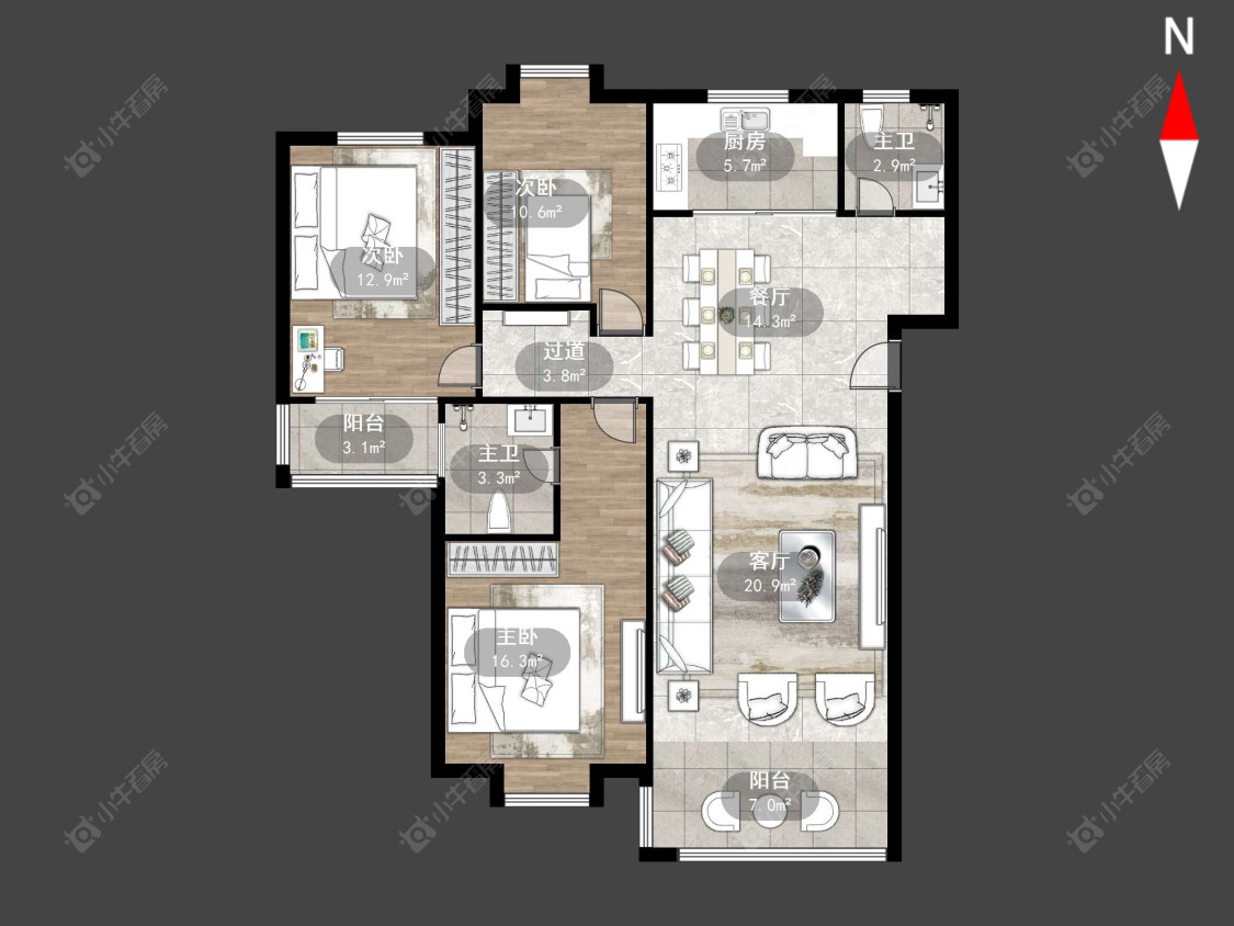 常州文亨花园在售二手房源户型图_小牛看房