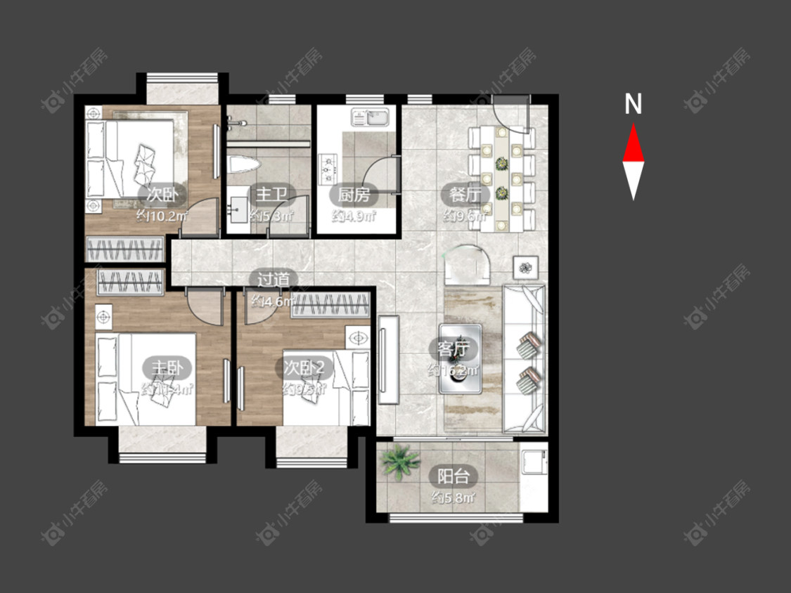 常州龙控公园道在售二手房源户型图_小牛看房
