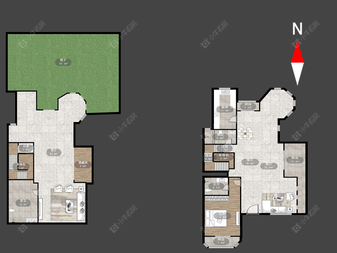 常州美林湖花园一区别墅在售二手房源户型图_小牛看房
