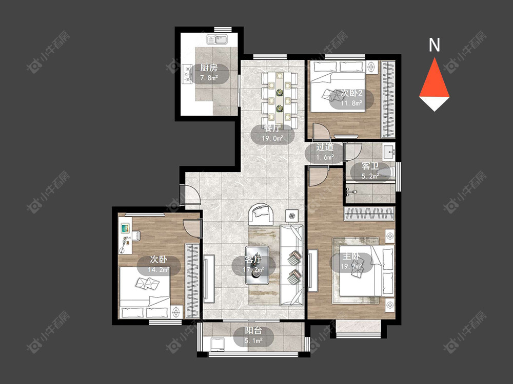 常州四季新城北苑在售二手房源户型图_小牛看房
