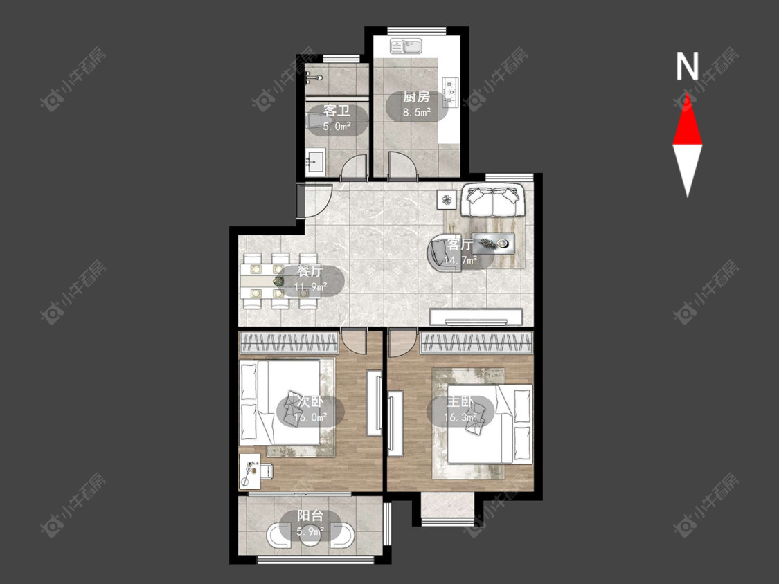 常州河苑家园二期在售二手房源户型图_小牛看房