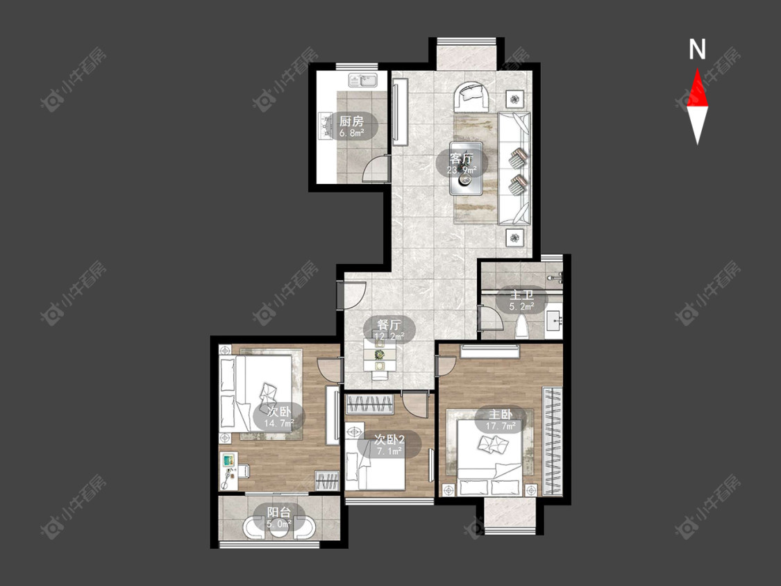 荆川里续建房源户型图 常州荆川里续建在售二手房源户型图_小牛看房