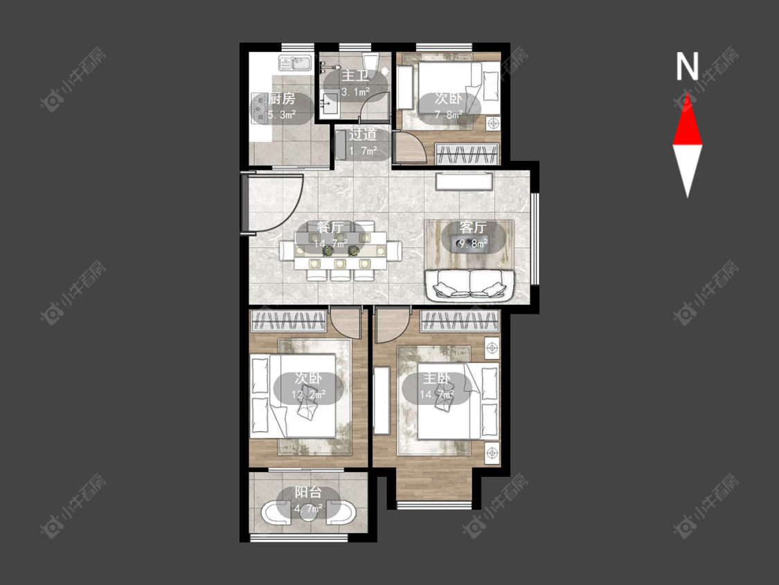 常州新城桃李郡在售二手房源户型图_小牛看房
