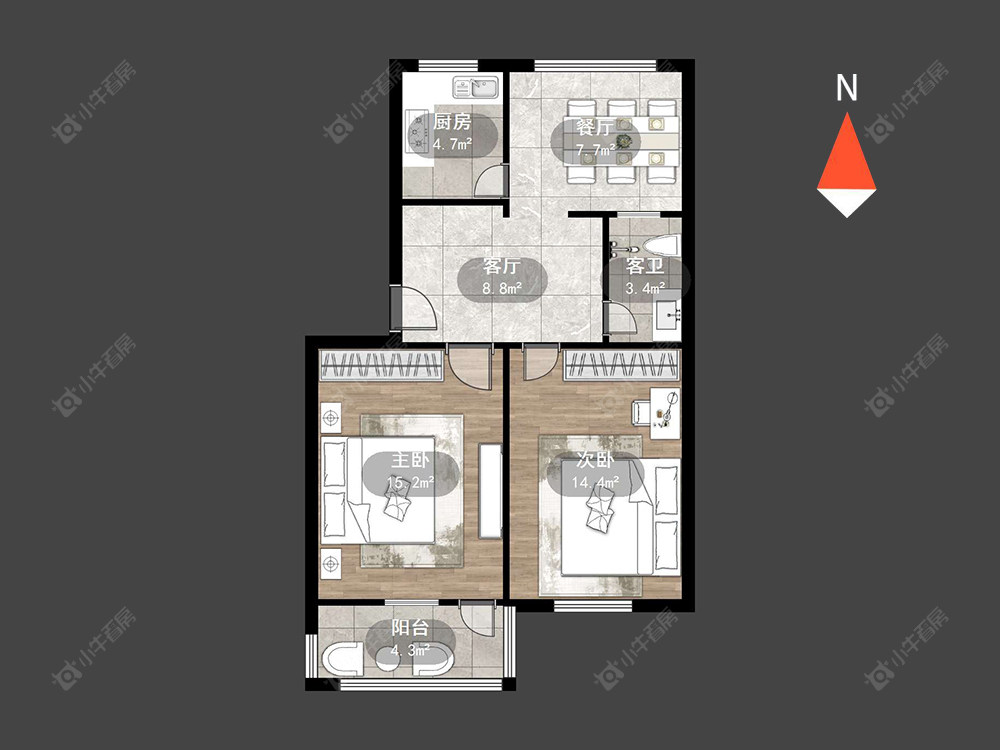 常州北建新村在售二手房房源户型图_小牛看房