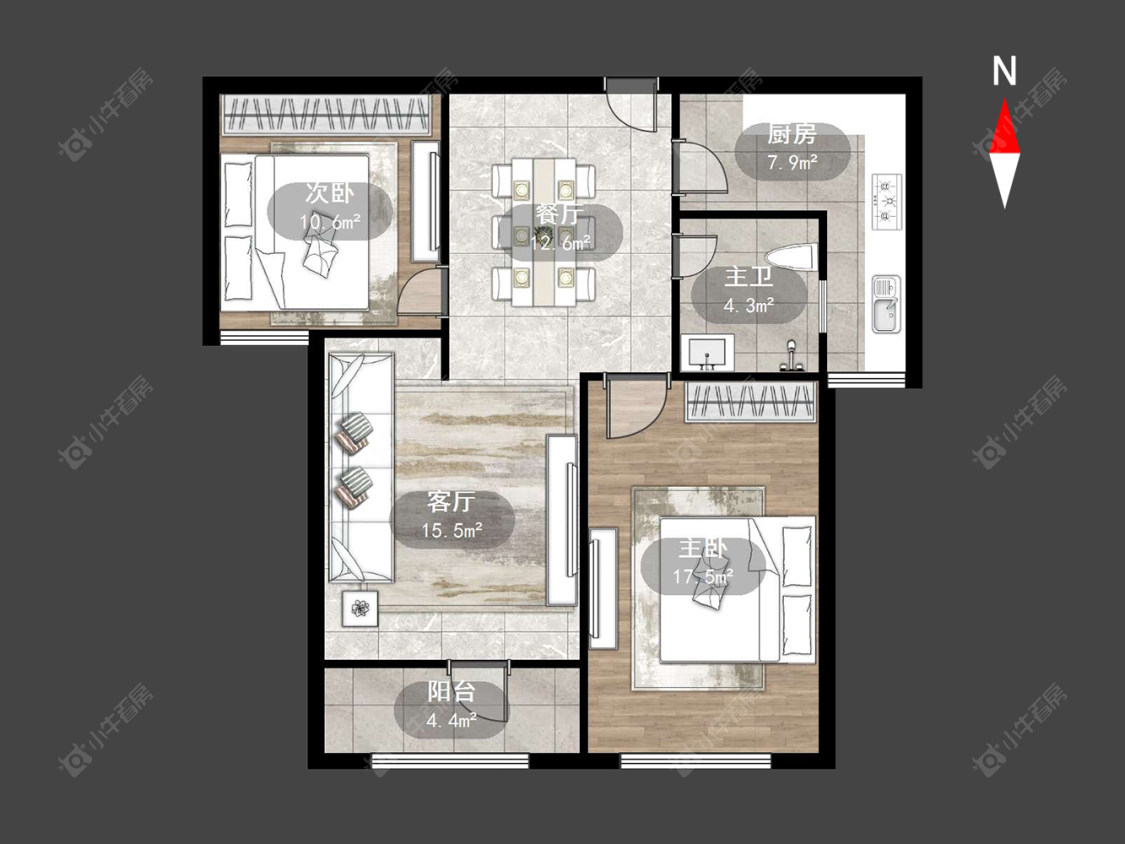 常州长宇棕榈湾在售二手房源户型图_小牛看房
