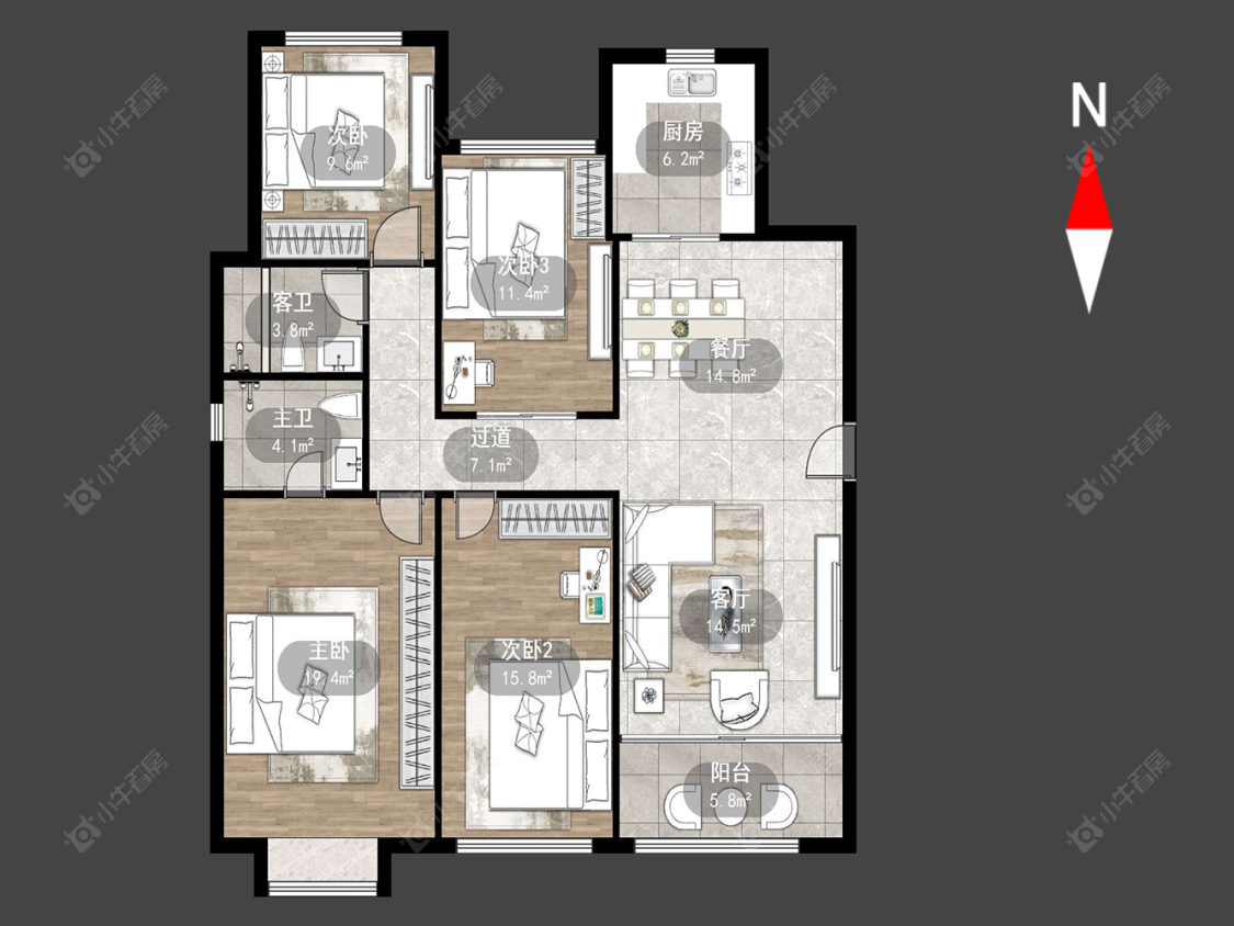 常州中海龙城花园南区在售二手房源户型图_小牛看房