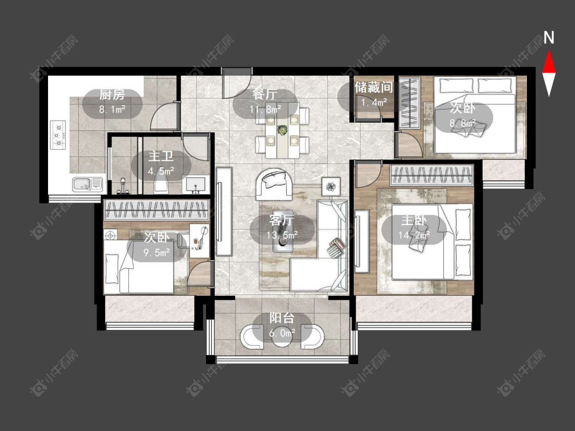 金坛碧桂园三期房源户型图 常州金坛碧桂园三期在售二手房源户型图_小牛看房