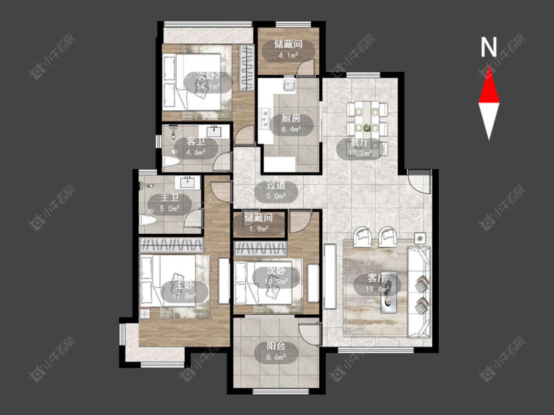 奥林匹克花园房源户型图 常州奥林匹克花园在售二手房源户型图_小牛看房