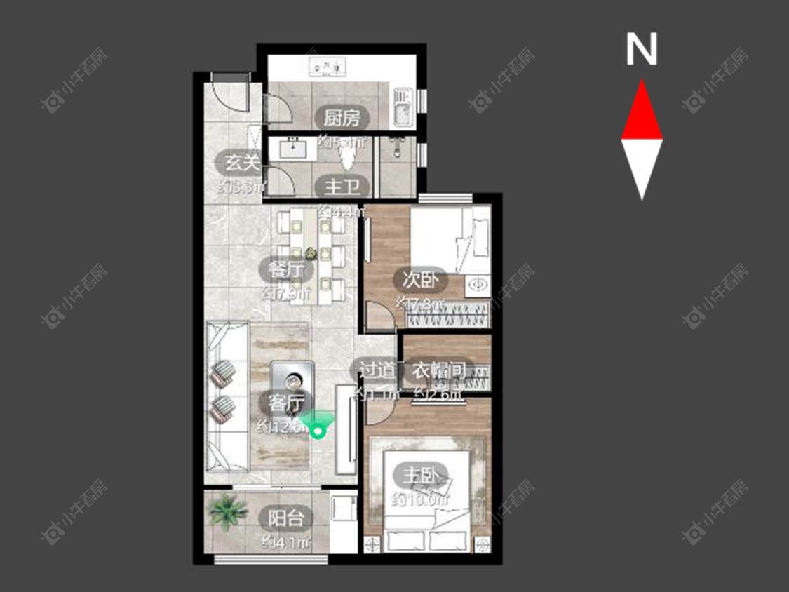 常州绿地世纪城三期在售二手房源户型图_小牛看房