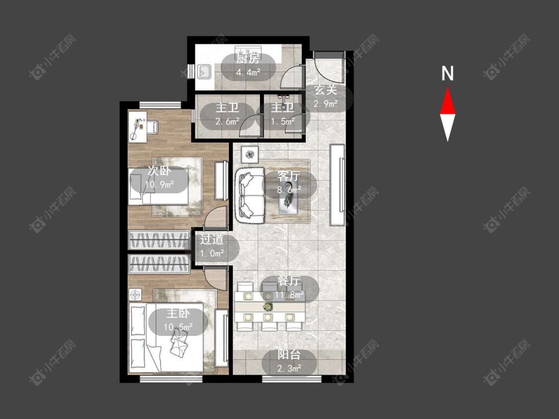常州绿地世纪城三期在售二手房源户型图_小牛看房