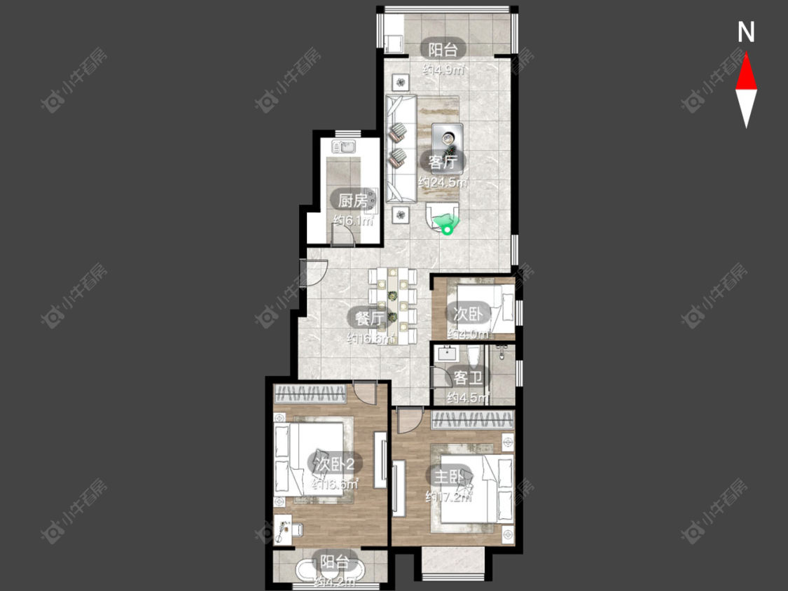 常州观墩花苑在售二手房源户型图_小牛看房