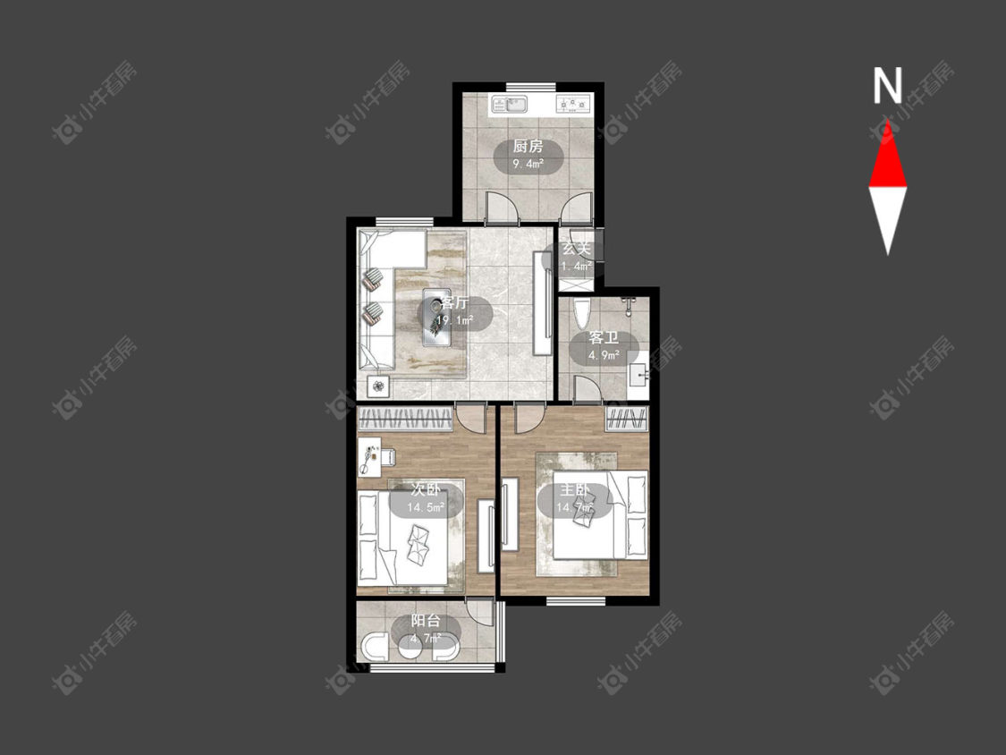 常州翠竹新村北区在售二手房源户型图_小牛看房