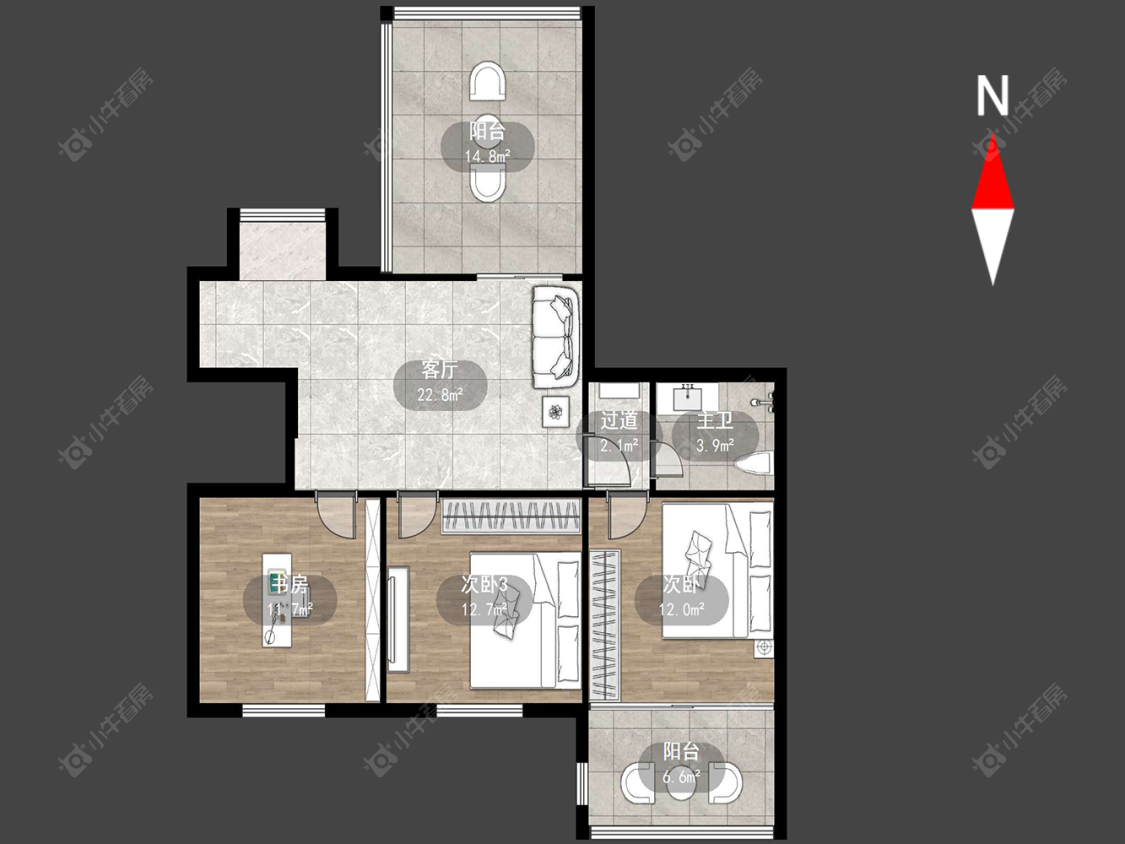 常州新荷花园在售二手房源户型图_小牛看房