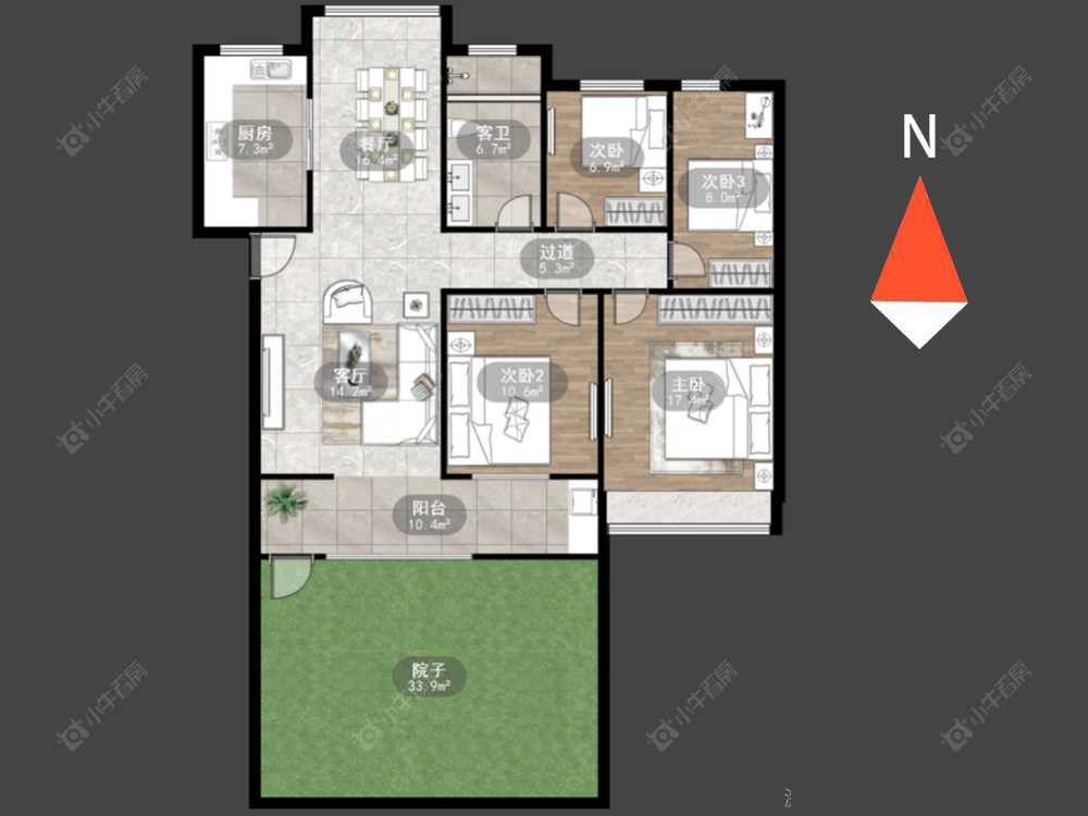 常州长河花园在售二手房源户型图_小牛看房