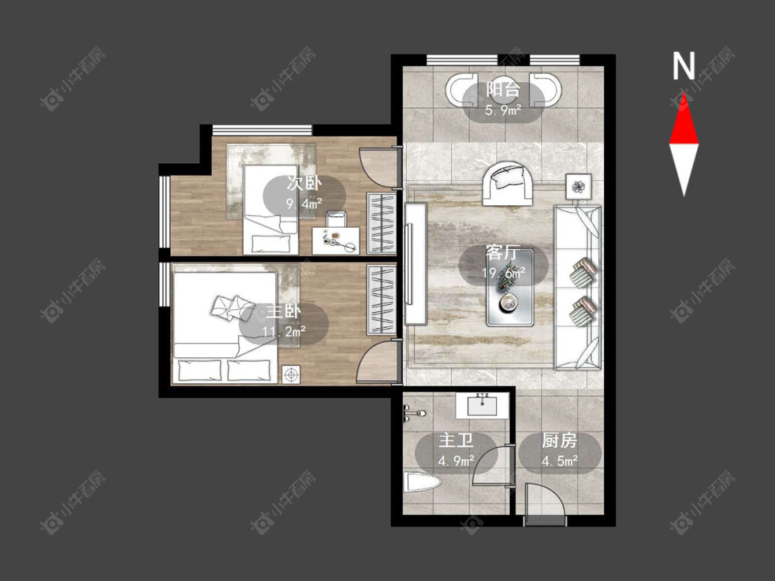 常州湖港名城在售二手房源户型图_小牛看房