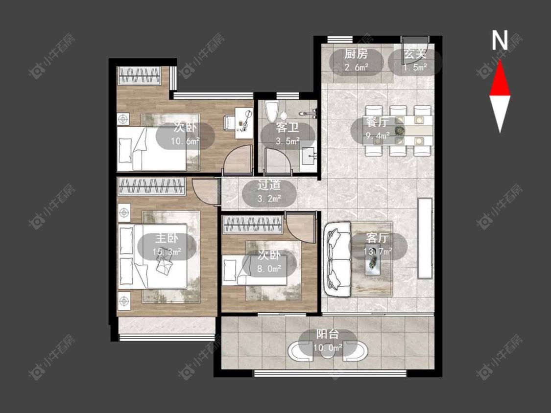 常州港龙大发龙悦府在售二手房源户型图_小牛看房
