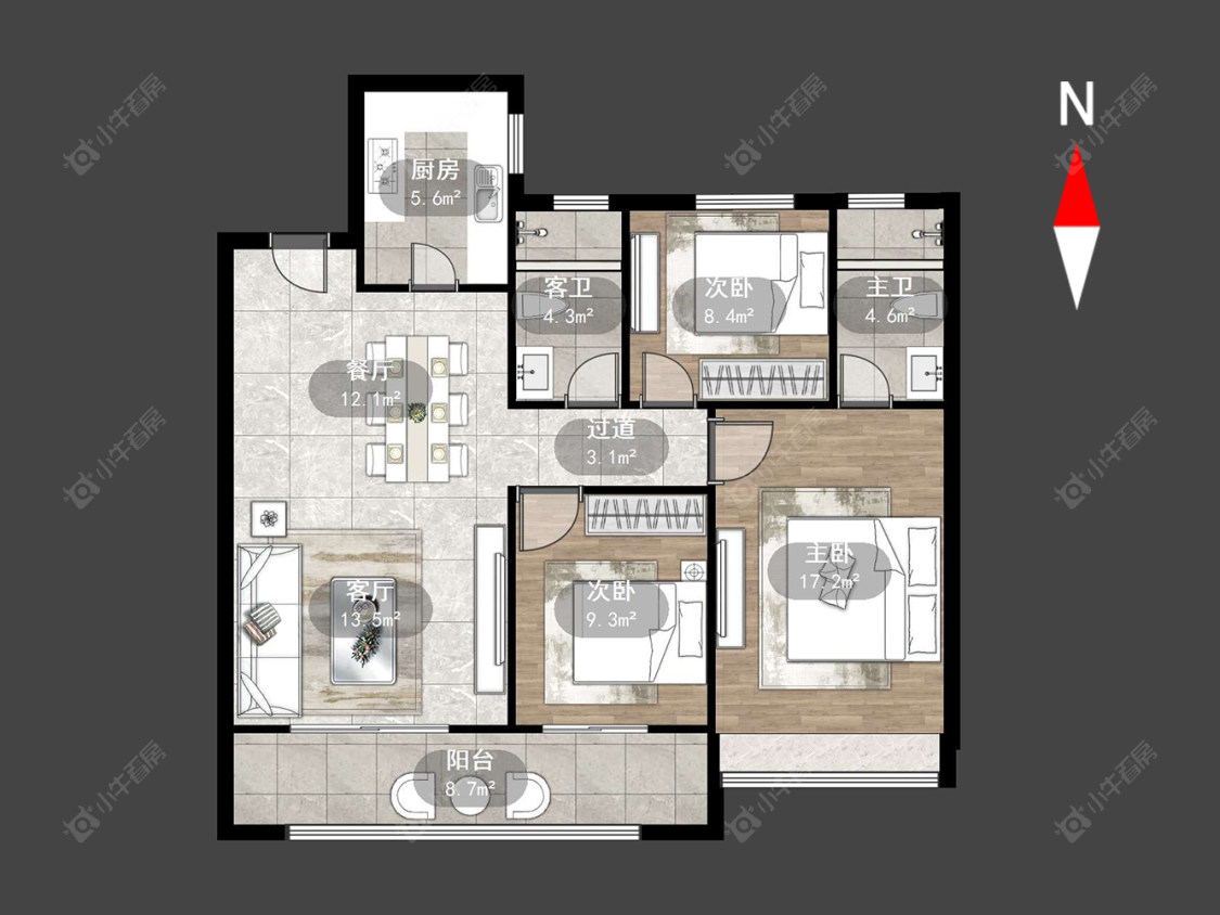 常州津德嘉苑在售二手房源户型图_小牛看房