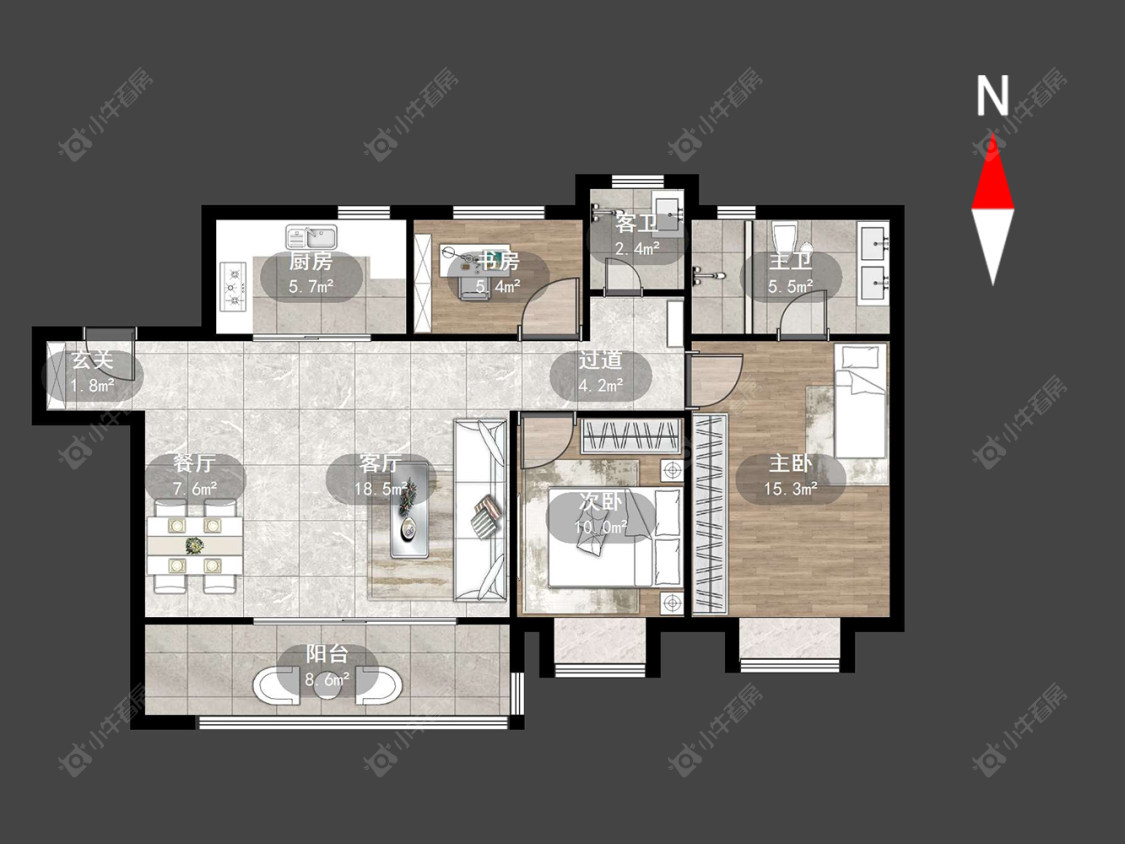 中南红玺台房源户型图 常州中南红玺台在售二手房源户型图_小牛看房
