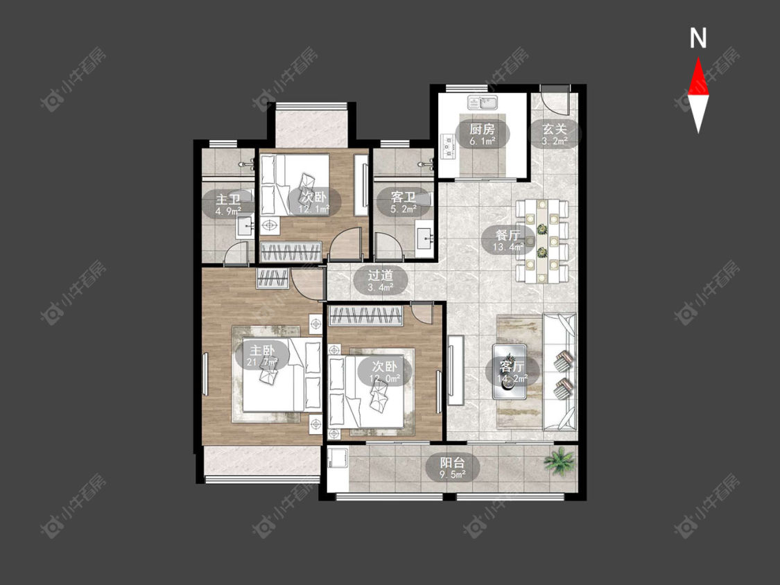 常州阳光城禹洲宸悦在售二手房源户型图_小牛看房