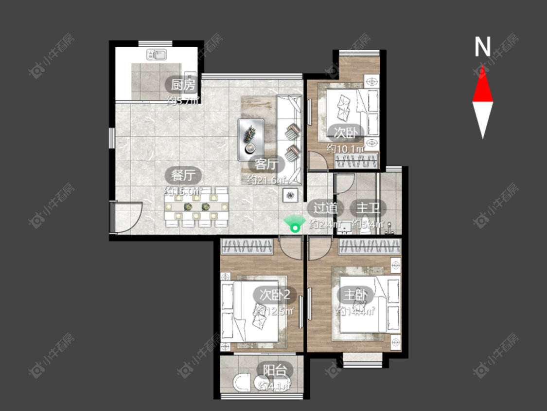 常州新城蓝钻苑北区在售二手房源户型图_小牛看房