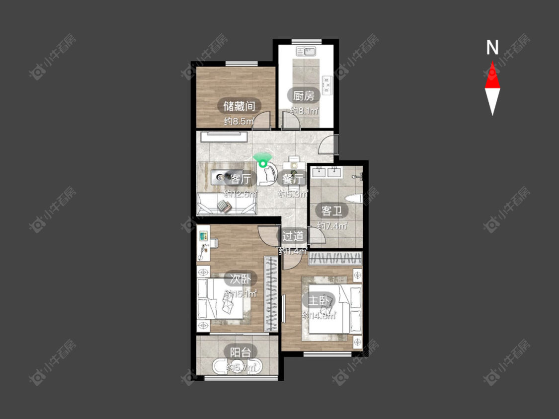 藻江花园一期房源户型图 常州藻江花园一期在售二手房源户型图_小牛看房