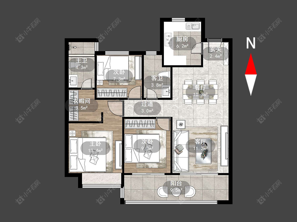 常州三盛汝悦春秋在售二手房源户型图_小牛看房